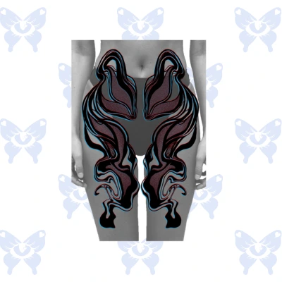 Diseño de tatuaje suminagashi cósmico blackwork